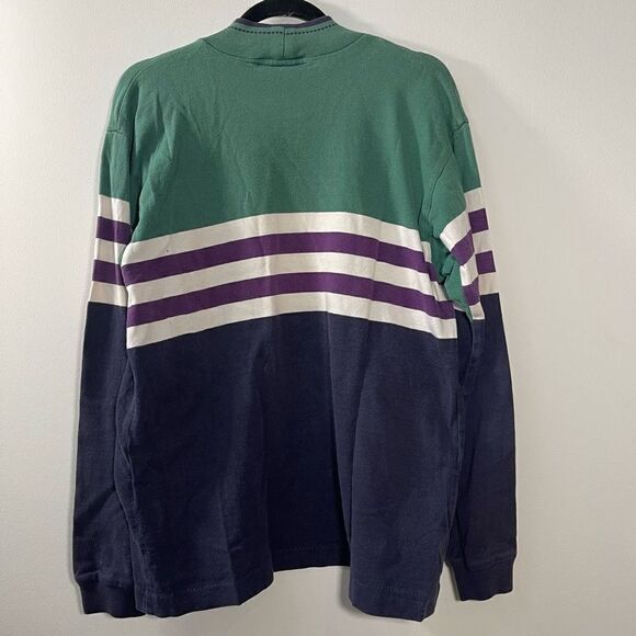 Vintage American Eagle Retro High Neck Pullover in Green w/ Purple Stripe - Medi - Picture 2 of 8